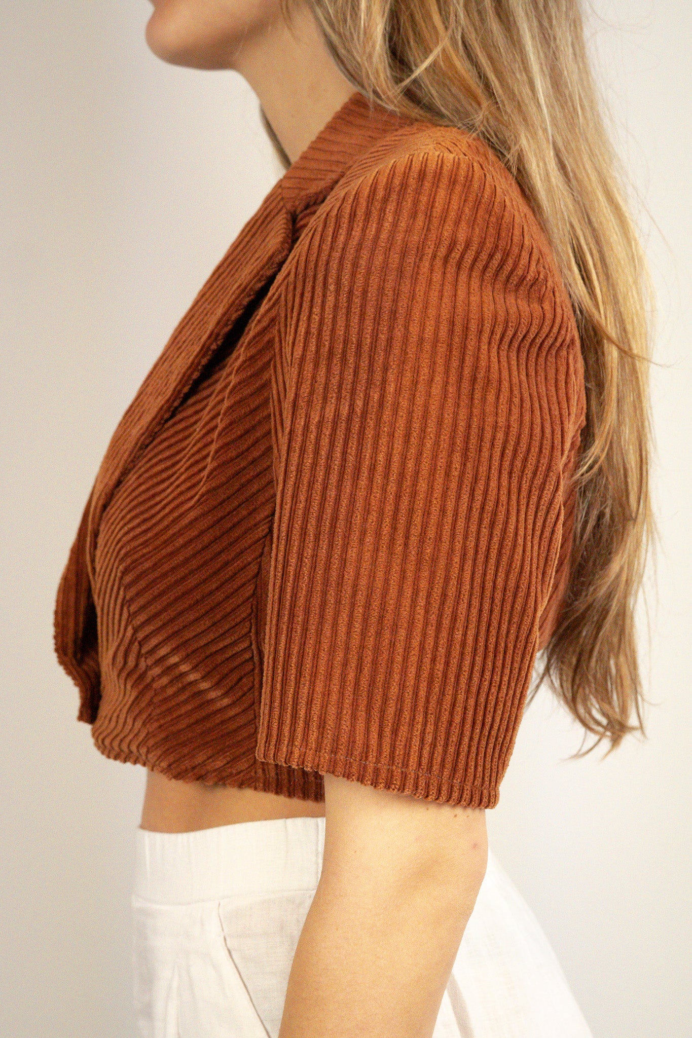 Corduroy Crop Blazer