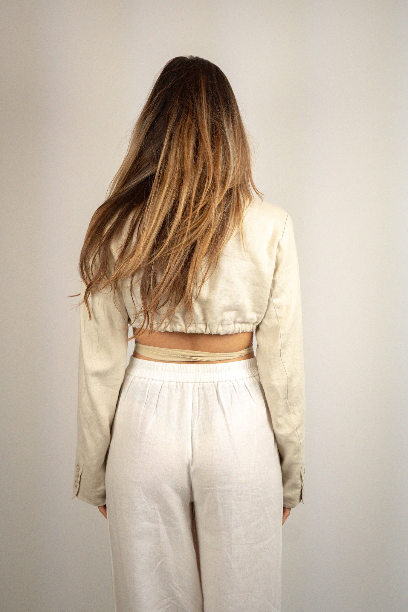 Cropped Linen Blazer