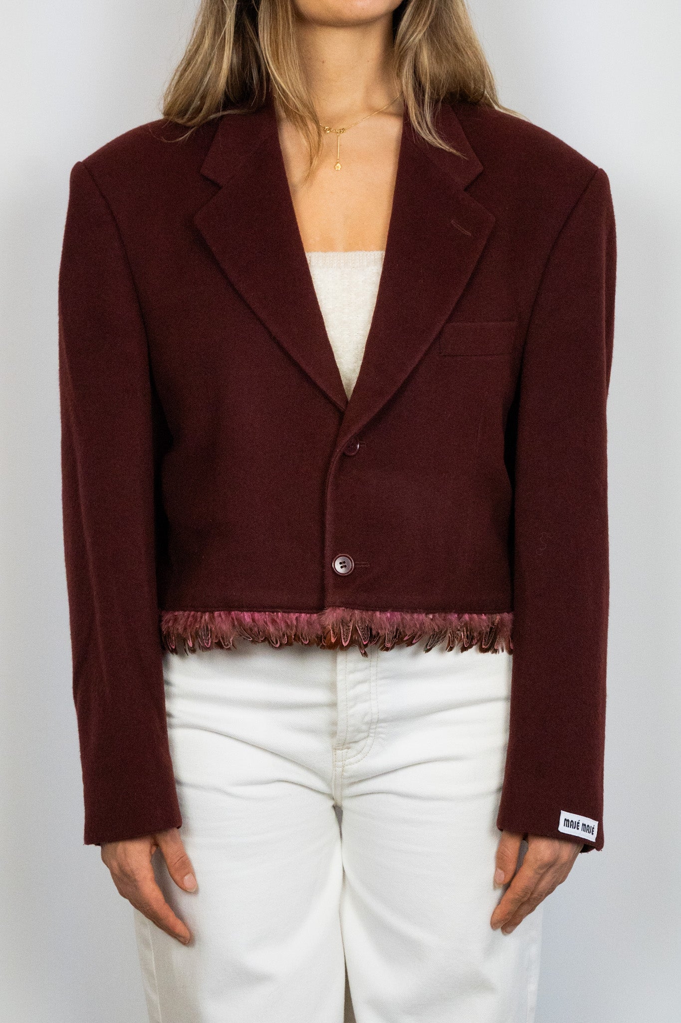 Feather Cropped Blazer